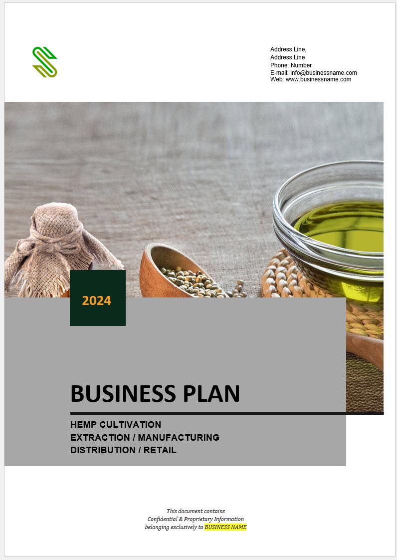 Hemp CBD Vertically Integrated Business Plan Template