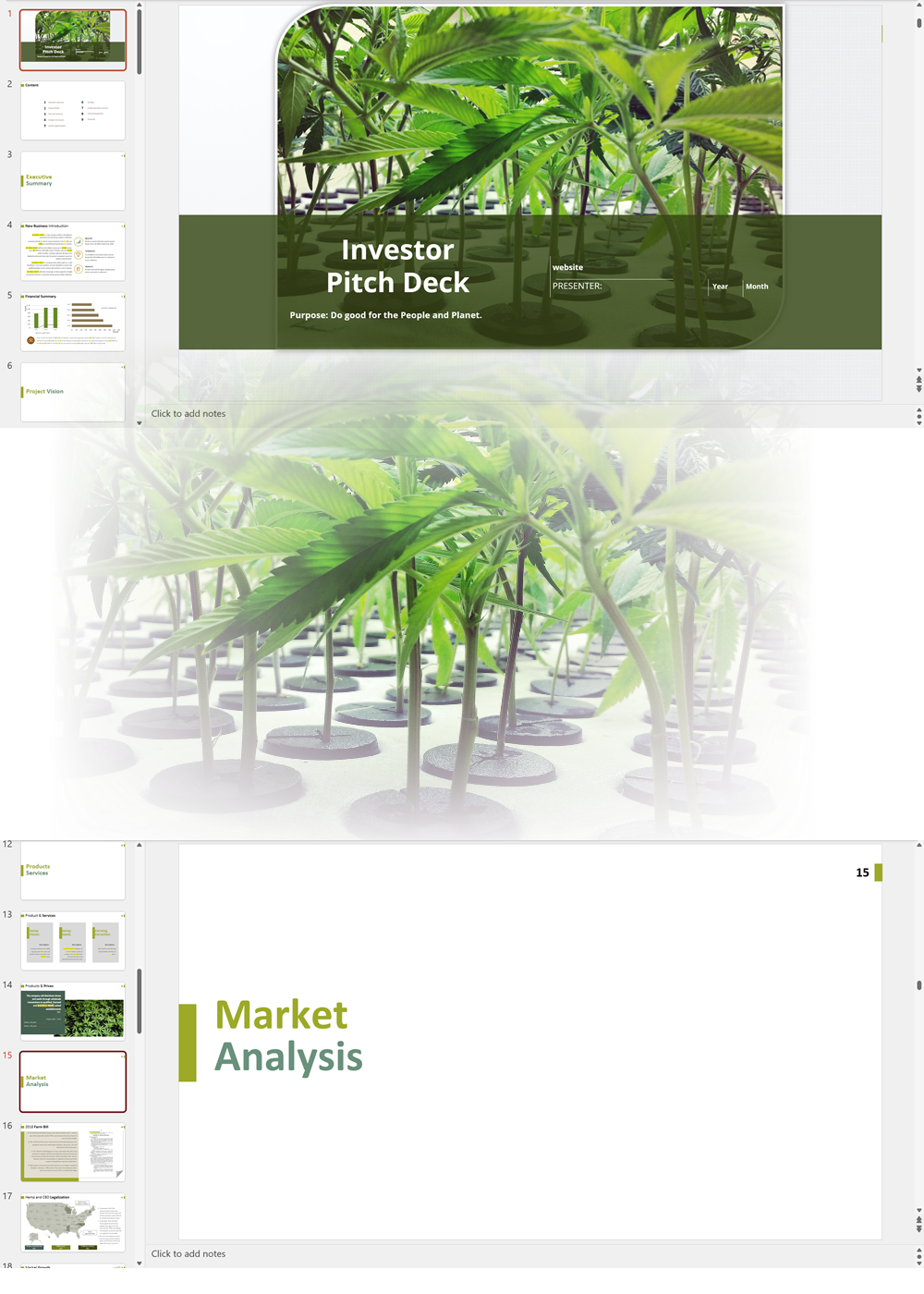 Hemp Nursery Investor Pitch Deck Template