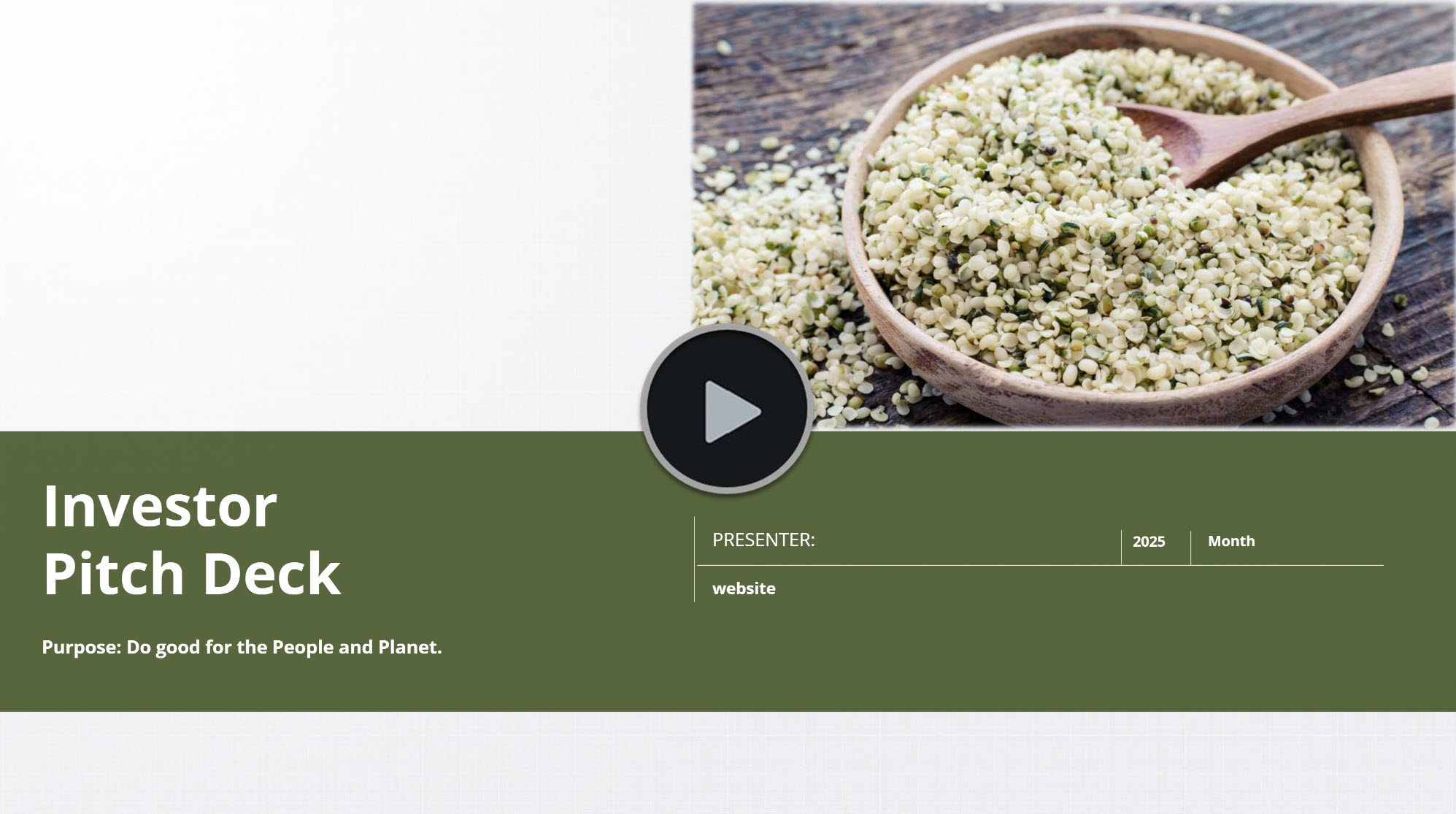 Hemp Biomass Fiber Grain Cultivation Processing Manufacturing Pitch Deck