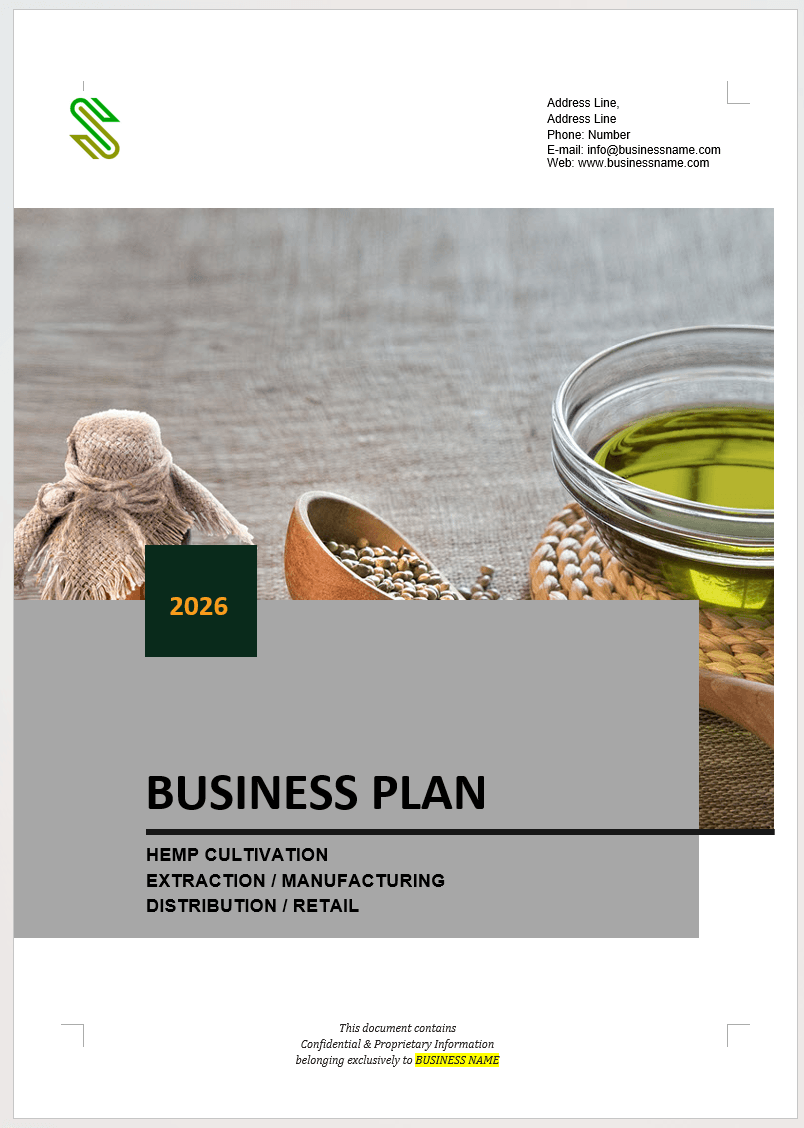 Hemp CBD Vertically Integrated Business Plan Template