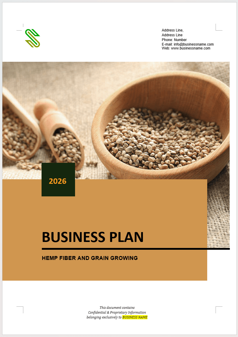 Hemp Fiber and Grain Cultivation Business Plan Template