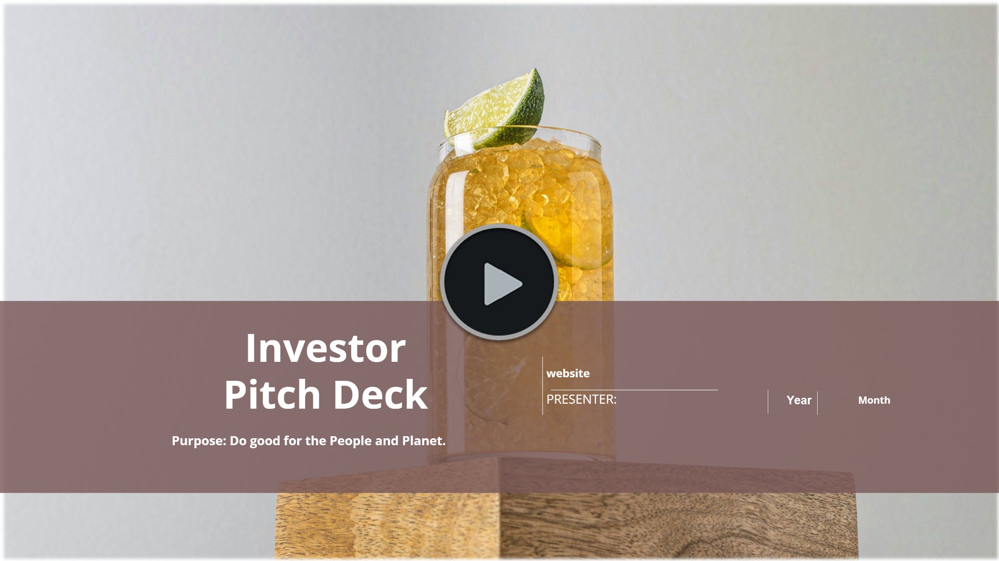 Hemp CBD Beverage Manufacturing, Wholesale Retail Investor Pitch Deck Template