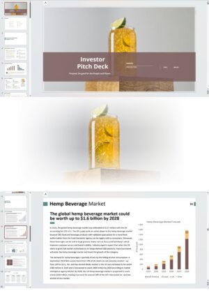 Hemp CBD Beverage Manufacturing, Wholesale Retail Investor Pitch Deck Template