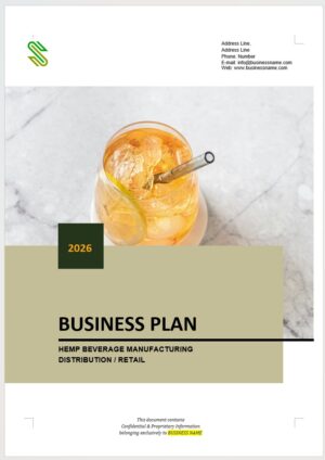 Hemp CBD Beverage Manufacturing Wholesale Retail Business Plan Template